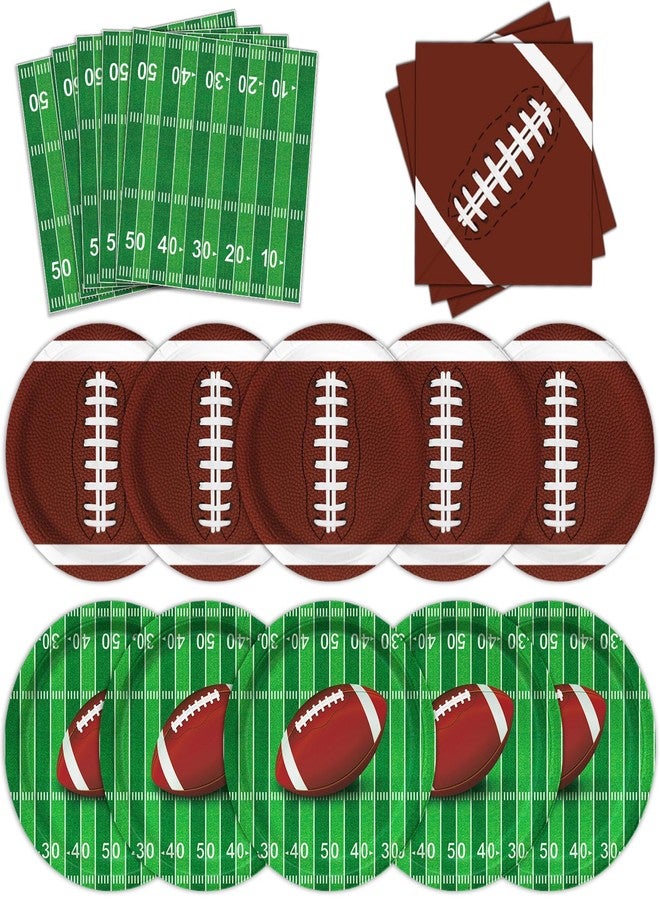 Oigco Football Party Supplies Kit, Serves 50 Football Party Decorations Includes Dinner Plates, Dessert Plates, Napkins Perfect for Football Birthday Game Day Tailgate Decorations - Image 1